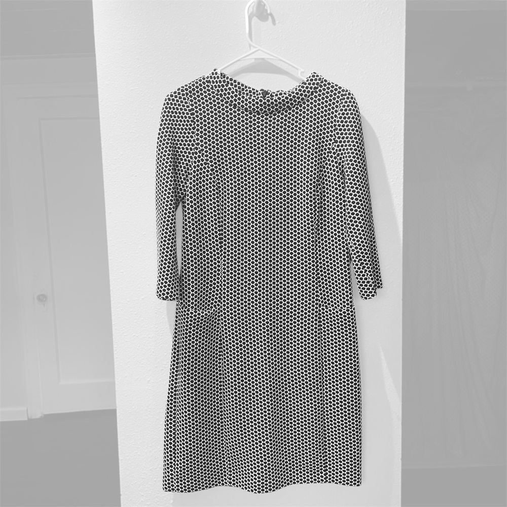 Boden Monochrome Geometric Long Sleeve Dress